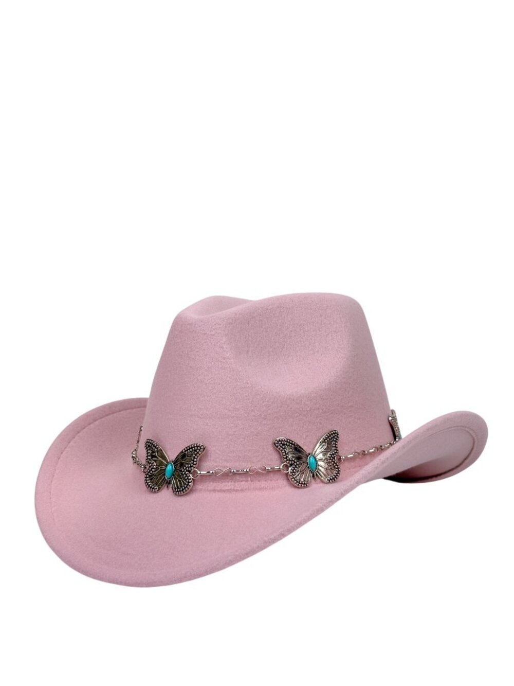 Light Pink Western Cowboy Hat Butterfly Hat Band Cowgirl Ranch Rodeo Festival